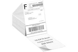 ‎KTRIO KTRIO Thermoetiketten 4x6 (100 x 150 mm), 500 Stück BPA-freie Versandaufkleber – Kompatibel mit DHL, UPS, DPD, Thermoetiketten Selbstklebende für Pakete, Adressen & Logistik