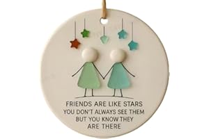 ASPUIC Heart Shaped Sea Glass Friendship Decor,Handmade Sea Glass Pendant,Friendship Heart Keepsake,Christmas Tree Hanging Ornaments,Acrylic Heart-Shaped Angel Heart Ornament,Gift for Best Friends