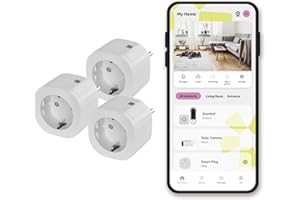 OMAJIN by Netatmo, 3er Pack Smarte Steckdosenzeitschaltuhr, Energieüberwachung, Fernbedienung, Stromzähler, verzögertem Ausschalten, energiesparend, Wifi 2.4Ghz/Bluetooth, 16 A/3 680 W, OBU-3SP-SK