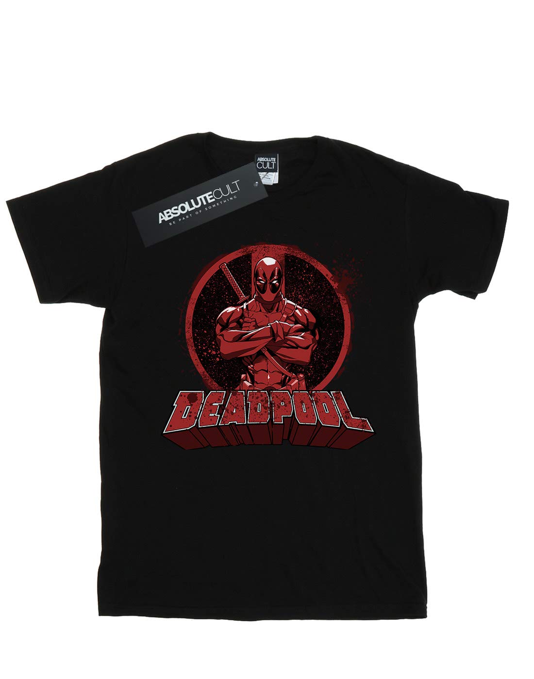 Absolute-Cult-Marvel-Jungen-Deadpool-Crossed-Arms-Logo-T-Shirt