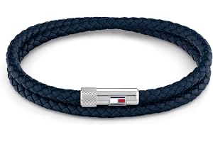 Tommy Hilfiger smycken läderarmband för män med magnetisk stängning