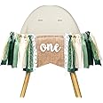 G2PLUS Green ONE Highchair Banner: 1st Birthday High Chair Banner, for Baby 1st Birthday Party, Photo Props