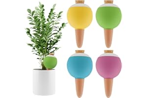 Kalolary 4 Pcs Irrigation Goutte à Goutte Kit, Grands Globes d'arrosage pour Plantes, Pointes d'arrosage Systèmes D'irrigation Automatique pour Plantes Jardin, Intérieur, Extérieur(4 Couleurs)