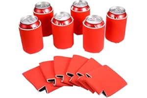 HooAMI Sublimation Blanks Can Coolers,Red Beer Can Cooler Sleeves Neoprene Drink Holders for Wedding,BBQ,Beach Party,Birthdays(12 * 9.5cm)
