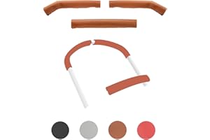 BABYDOME Lenkerbezüge, kompatibel mit Bugaboo CAMELEON 3 (2013-2018) Cameleon 3 PLUS (2018-2021), handgefertigt in Spanien aus hochwertigem Kunstleder, Sonnen- und Verschleißfestigkeit, Braun.