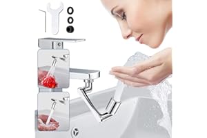 Mousseur Robinet, Aérateur de Robinet Rotatif à 1080°, Aérateur à Tamis à économie d'eau, Rallonge de Robinet Buse Mélangeuse 2 jets, Aérateurs Universels Pour Robinets de Cuisine et Salle de Bain