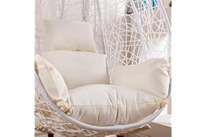 LGWG Wicker Rattan Hanging Chair Cushion Cover， Egg Chair Cushion Replacement, Outdoor Hanging Swing Chair Cushion Cover, Waterproof Sun-resistant Hammock, Thicken Washabl No Padding Blue-White