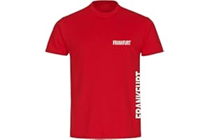 VIMAVERTRIEB® Herren T-Shirt Frankfurt - Brust & Seite - Männer Shirt Fußball Fanartikel Fanshop