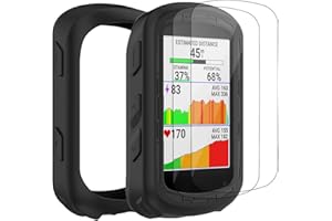 Moorovgi 2 pezzi Protezioni dello schermo in vetro temperato + manicotto compatibile con Garmin Edge 540, pellicola protettiva Proteggi schermo GPS Bike Computer Accessori per Garmin Edge 540 (Black)