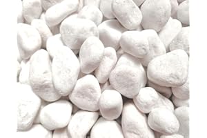 TODOSTONES Piedras Canto Rodado Blanco 20-40 mm. Decoración Jardín, Macetas y Acuarios | Piedras Naturales para Exterior e Interior (15 Kg)