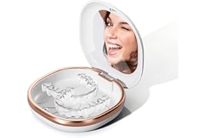 ZASJON Boite Appareil Dentaire avec Miroir, Portable Dentier Boite Gouttiere Dentair de Rangement pour Prothèses, pour Appareils Dentaires ou Prothèses Dentaire