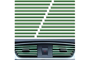 KATISHYRO 20 Stück Auto Klimaanlage Dekorationsstreifen U Form Leisten für Lüftungsschlitze DIY Decor Zubehör Auto Luftauslass Innen Streifen Dekor Lüftungsschlitz für Klimaanlage Trimmen Streifen (Grün)