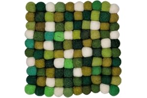 Grült Home TopfUntersetzer - Filzuntersetzer für Töpfe, Pfannen und Tassen handgefilzt in Nepal, hitzebeständig schützt Tische in der Küche, dekoratives Geschenk (Square 20 cm, Grün)