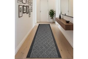 Tadi & Imperio1979 Alfombra Larga para Pasillo, Cocina, entradas Antideslizante de Colores Taupe y Antracita, Lavable en Lavadora y a Mano.