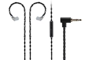 Girftu Kopfhörer Ersatz Kabel,QDC KZ C PIN Kopfhörer und Kopfhörer Ersatzkabel Sauerstofffreies Kupfer Upgrade 5N OFC Kopfhörer Draht 8-Stränge 3,5 mm Stecker mit Mikrofon (QDC)