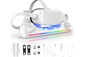 Aceshop VR Charging Dock for Quest 2 with LED Light, Charging Stand for Oculus/Meta Quest 2 Magnetic Charging Station for VR Headset & Controllers, Quest 2 Accessories, USB C Charger, Fast Charging