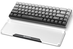 MAMBASNAKE Handgelenkauflage für Tastatur, Tastaturpad aus Acryl für Compact 60% Tastatur - Ergonomic Wrist Rest für Büro/Spiele/Tippen/Laptop - Premier Clear Acryl - Anti-Rutsch Gummifüße - Schwarz