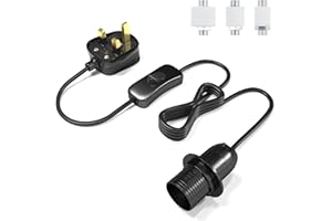 Bonlux Bottle Lamp Kit Do It Yourself UK, Bottle Light Adaptor, E14 Bulb Holder with Switch and Plug, Light Conversion Kit, Table Lamp Fittings for Lamps Electric, Black, Pack of 1