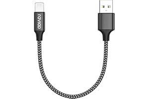 RAVIAD Câble iphone Court 50CM Chargeur iPhone, [Certifié MFi] Nylon Cable Lightning Charge Rapide Compatible avec iPhone 13 12 11 Pro Max Mini XR XS X 8 7 6 Plus 6s 6 SE 5 5s 5c- Noir