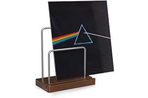 TAKMORK Schallplattenhalter Vinyl-Display-Aufbewahrung: Schallplatten-Aufbewahrungshalter Massivholz-Albenständer Now Playing LPs Organizer Rack