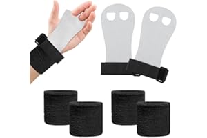 Ceihwa Manique Gymnastique Gants Gym Enfant Adulte Manique Gants Protection Paumes with Bracelets de Sport Bande 2 Paire Poignées de Gymnastique Gants d'entraînement Ouverts pour Crossfit,Powerlifting