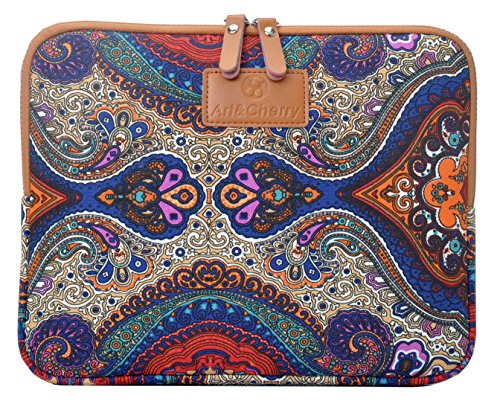 art&cherry © 11,6-12,2" Universal Tablet PC Schutzhülle / Hülle aus Canvas-Gewebe wie z.B. Samsung Galaxy Tab Pro 12.2 / Galaxy Note 12.2 / Asus Transformer Book / Samsung Ativ Smart / Sony Vaio Tab 11 / Acer Iconia Tab W700 & W701 / Asus Vivo Tab / Lenovo IdeaPad Yoga 2 / Samsung Ativ Smart PC / Acer Aspsire P3 / Fujitsu Stylistic Q702 / HP Envy X2 / Microsoft Surface 2 3 / Surface Pro 2 & 3 / Lenovo IdeaPad Yoga 11 / Neofonie WeTab 3G / Medion Akoya Tablet blaues Muster