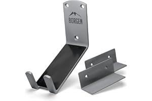 Borgen Bike Wall Mount - Bike Wall Rack Pedal for E-Bike, MTB or Road Bike with Support Bracket and Wall Protection Pads
