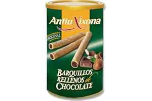 Antiu Xixona - Barquillos Rellenos de Chocolate Xixona Lata, 200 g