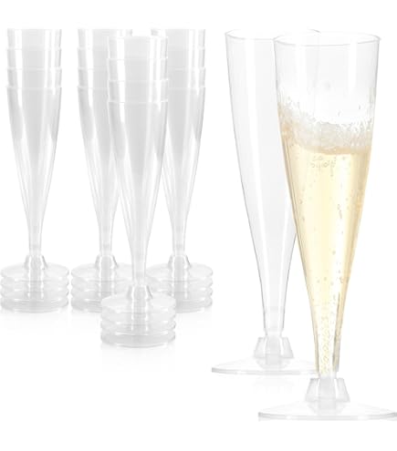 qhklew 25 stuks plastic champagneglas, doorzichtige kunststof glazen, 150 ml, herbruikbaar voor receptie, bruiloft, verjaardag