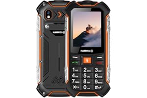 Hammer H Boost LTE Handy ohne Vertrag, 2.4 Zoll Farbdisplay, Robust, Mega Batterie 3500 mAh, (IP68), Stoßfest, Baustellen Tasten, Taschenlampe, Dual SIM, Tastenhandy - Schwarz, Schwartz