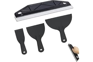 YQSIBTH Stainless Steel Paint Shield, Paint Trim Guard, Paint Guard for Cutting in Wallpaper Scraper Edge Painting Tool Paint Trim Guard with 3 PCS Scrapers for Cutting in Paint Guide Measurement Trim Black