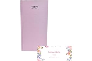 TEMAS STORE Temas Pink Slim Line Pocket Size 2024 Diary|Week A Page 2024 Diary | Week to Week Diary | 2024 Planner |2024 Calendar (Slim-line Pink)
