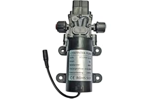 CYBERNOVA DC12V 100 PSI 4 L/m Bomba de arranque automático con diafragma de alta presión con interruptor de presión para caravana, barco, caravana, caravana, jardín (con interfaz DC hembra)