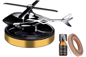 ESSECMBS Car Air Freshener Solar Energy Rotating Helicopter Aroma Diffuser Long Lasting Fragrance Perfume Cars Interior Decoration (4.5inch, A-Gold)