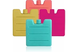 AL KAHF Ice Packs Mini Freezer Blocks Plastic Ice Bricks Reusable Ice Packs For Cool Bags Lunch Box Picnic Garden Parties Summer Events Travel Essentials Assorted Colors 8cm X 7.4cm X 1.5cm (Pack Of 3)
