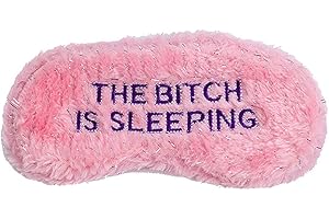MIK FUNSHOPPING Diabolical Gifts Novelty Eye Mask - 'The Bitch is Sleeping' Sleep Joke Blindfold Practical Joke Gift, Pink