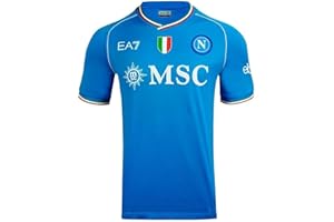 SSC NAPOLI Maglia Gara, EA7, Scudetto Tricolore, Tessuto Tecnico Dry Touch, 2023/2024