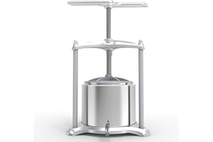 ‎SQUEEZE MASTER SQUEEZE master Obstpressen bis 6 Liter Aluminium-Edelstahl Spindelpresse - Fischer Edelstahlpresse/Weinpresse für Küche und ambitionierten Hausgebrauch