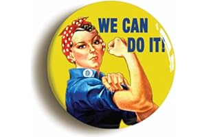 OZORATH WE CAN DO IT WORLD WAR TWO FEMINIST BUTTON BADGE