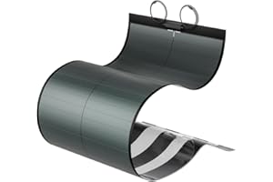 BougeRV Panneau Solaire Souple 200 W 24V IP68 Panneau Solaire CIGS Flexible 360° pour Le Toit Camping-car Bateau Cabine Van balcons et Autres Surfaces Inégales Compact, Avec colle