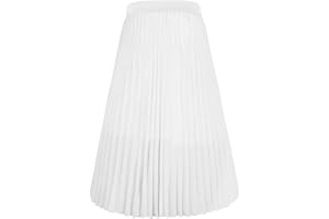 Happy Cherry - Jupe longue plissée taille haute élastique pour fille - Jupe trapèze d'été décontractée - Couleur unie - Classique - Avec doublure - Pour enfants de 4 à 16 ans