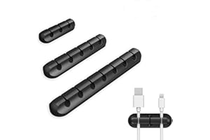 HUBEI Zaciski kablowe Organizer do zarządzania kablami, haczyki samoprzylepne, uchwyt na kable zasilające i kable do akcesoriów do ładowania, kabli myszy, PC, biura i domu (zestaw)