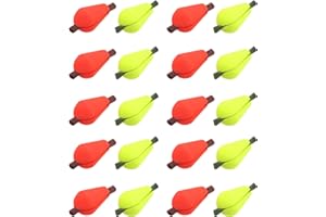 Create idea 20 Pièces Flotteur de Pêche à La Mouche en Mousse Indicateur de Frappe Goutte d'eau Bobber Accessoire Fluorescent Jaune Et Orange Rouge