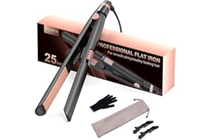 BESTOPE MIX Fer à lisser plat en avec écran LCD Température réglable 80 °C à 230 °C pour cheveux longs ou courts