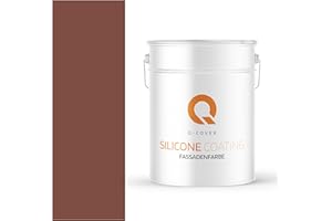 Q-COVER Fassadenfarbe 10 L Dunkelbraun Silikonharz Fassadenfarbe Außen Wandfarbe Wetterfest