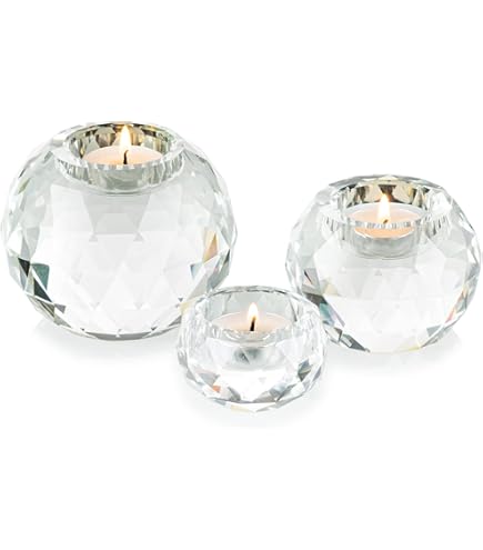 Fink Teelichthalter Silber - Kugelförmige Glas Vase 11cm