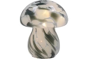 Shudehill Giftware Handblown Glass LED Mushroom Light Up Ornaments - Pink, Blue, Grey or Amber (Dark Grey)