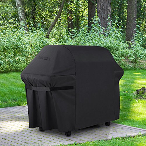 Grill Abdeckhaube, OMorc Grillabdeckung Wasserdicht BBQ Cover Schutzhuelle Haube Grill Abdeckplane für Weber, Brinkmann, Char Broil, Holland and Jenn Air (183 x 66 x 130cm) —Schwarz - 7