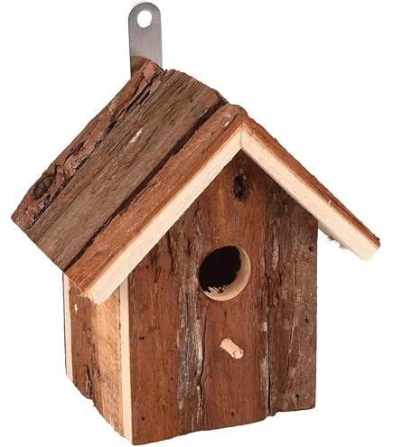 Nichoir En Bois Naturel Flamingo Guido - 13x13x17 Cm, Pour Oiseaux Du Jardin - 4