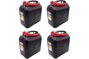 Filmer 4 bidones de gasolina de 20 l, bidón de reserva de combustible, certificado UN, plástico, color negro